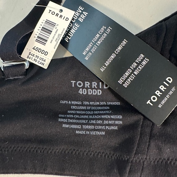 NWT Torrid Curve Plunge Bra Black Sz 40DDD - Picture 10 of 11